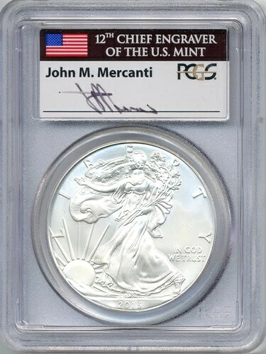 2013年 1ドル イーグル銀貨 1オンス - 極上宝石未使用、PCGS MS 70