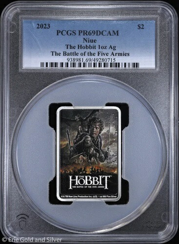 2023年 ニウエ 2ドル 1オンス シルバー プルーフ ホビット 決戦のゆくえ PCGS PR 69 DCAM画像