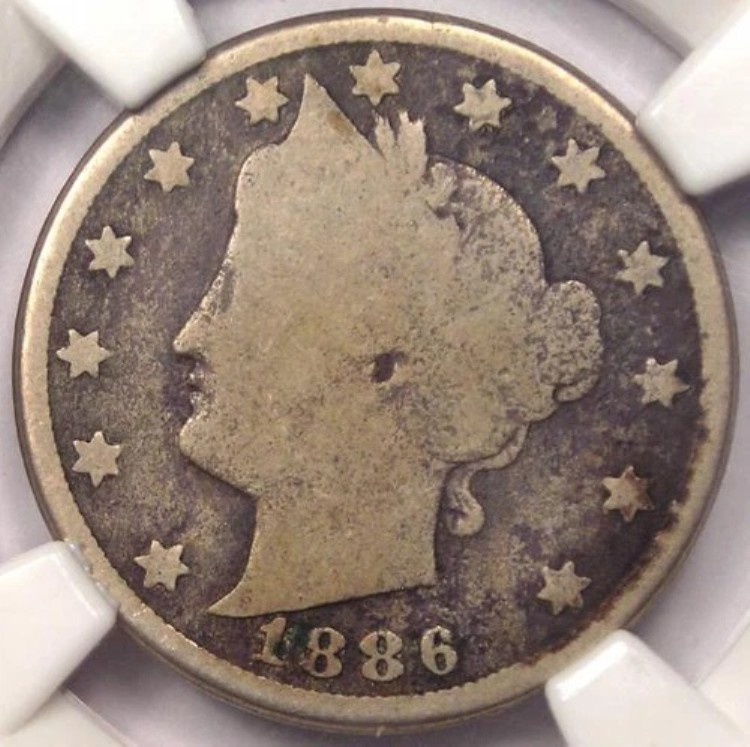 1886 リバティ ニッケル 5C - NGC 良好な詳細 - 希少なキー デート認定コイン!｜WORLD RESOURCE【KING店】