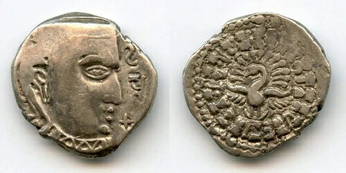 スカンダグプタ（紀元450-469年）の希少なマディヤデシャARドラクマ、完全な日付は西暦144年、グプタ｜WORLD RESOURCE【KING店】 98,010円