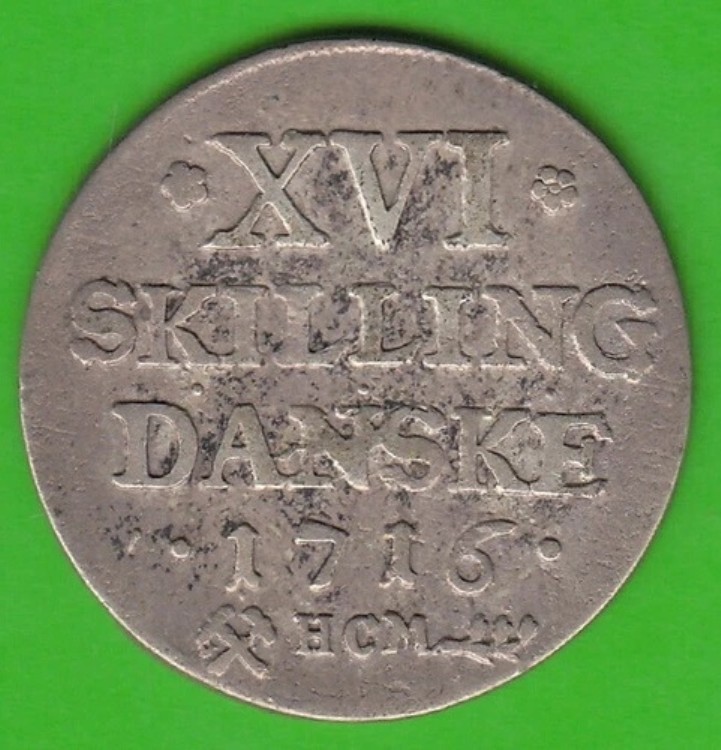 ノルウェー 16 スキルリング 1716 非常に美しい希少な銀貨 nswleipzig｜WORLD RESOURCE【KING店】