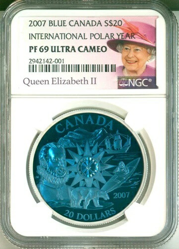 2007年 カナダ S$20 ブループラズマ インターナショナル ポーラーイヤー NGC PF69 ウルトラカメオ 67,760円