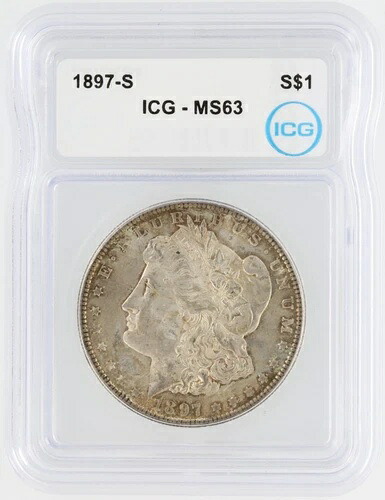 1897-S モルガン銀貨 ICG MS63 S$1 サンフランシスコ造幣局 ノーリザーブ｜WORLD RESOURCE【KING店】