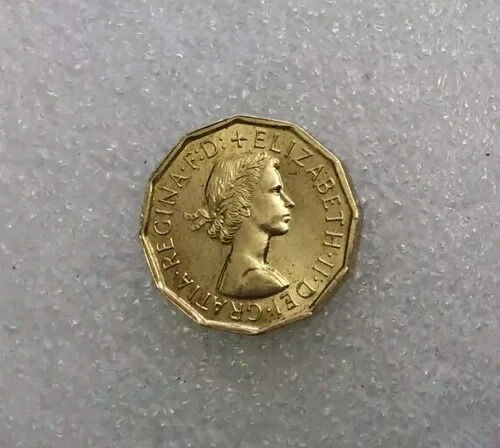 楽天市場】イギリス エリザベス2世 3ペンス黄銅貨 1966年 未使用