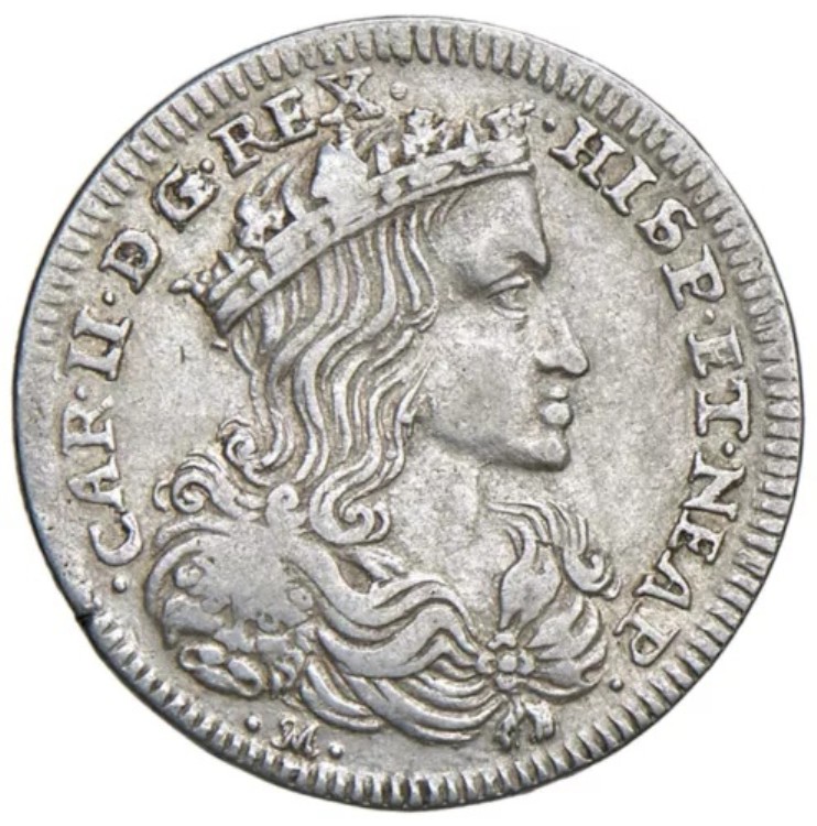 スペイン帝国 - カルロス2世「魔女」タリ 1696年 ナポリ。銀貨 4.4g 希少｜WORLD RESOURCE【KING店】