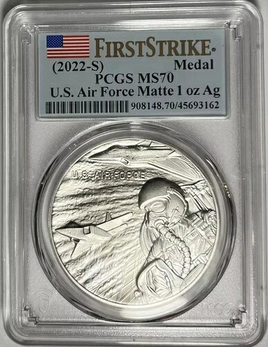 2022 S シルバーメダル PCGS 1オンス ローポップ US AIR FORCE MS70 ファーストストライク - 商品番号 NWT｜WORLD RESOURCE【KING店】