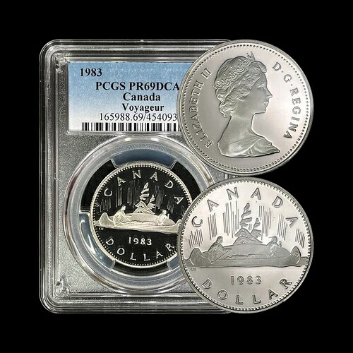 カナダ 1983年 1ドル - PCGS PR69 - トップポップ ?? エリザベス2世女王、Voyageur 344｜WORLD RESOURCE【KING店】
