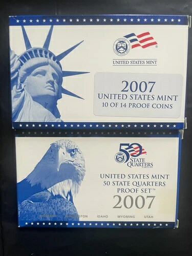 2007年米国造幣局発行プルーフセットボックス＆COA未刻刻コイン15枚画像