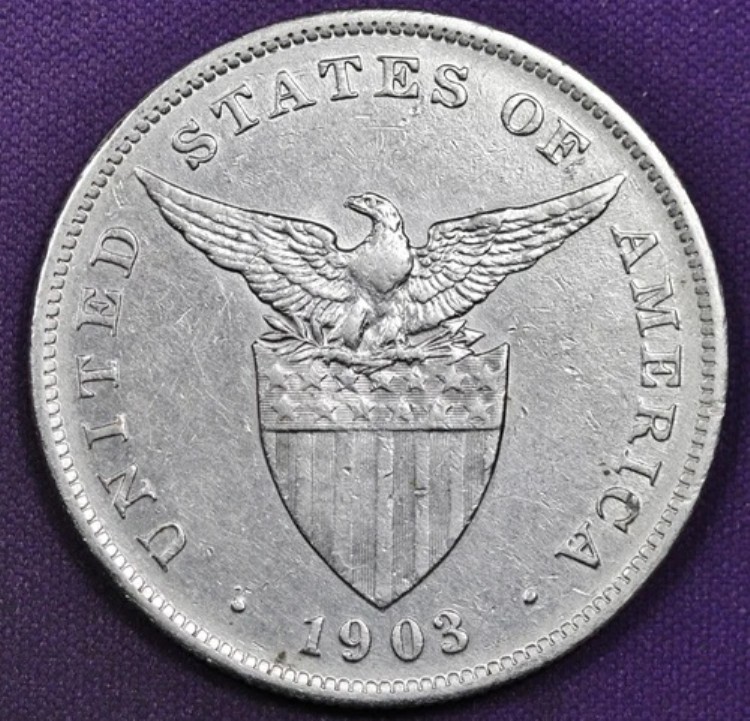 1903年フィリピン1ペソ。銀。 204913 55,440円