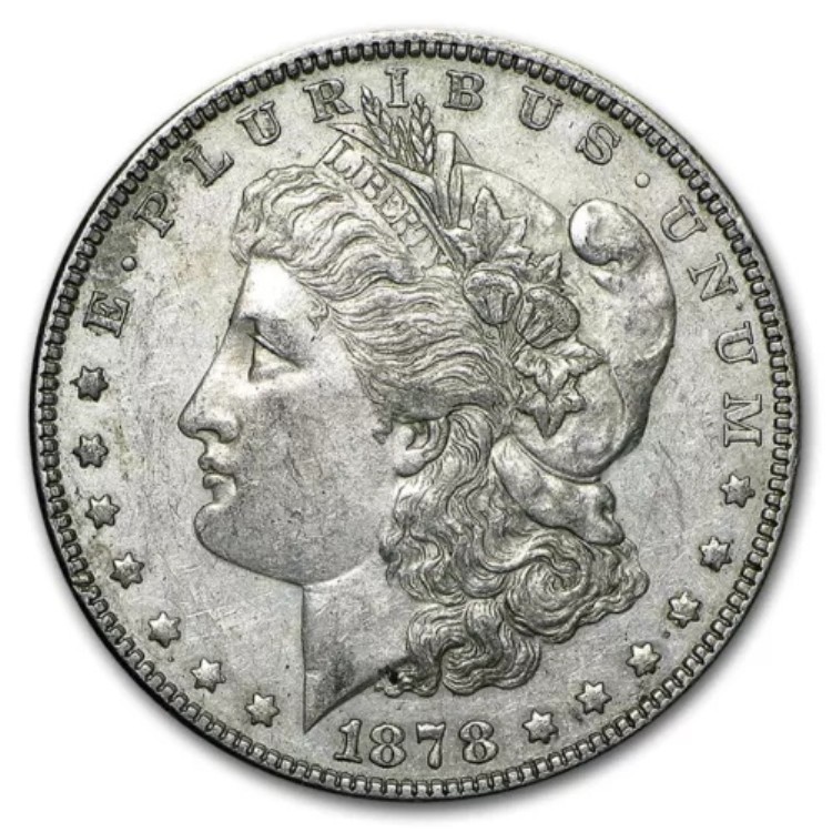 モルガン銀貨 1ドル 非常に良好な状態 1878年 7tf rev 79