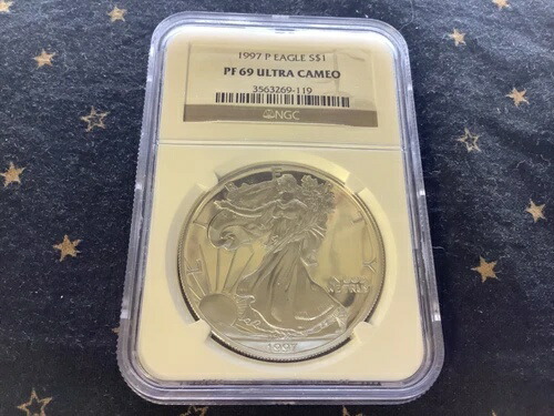 1997-P アメリカン シルバー イーグル NGC PF 69 ウルトラ カメオ!
