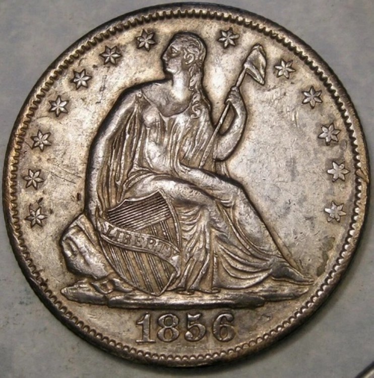 1856年/1856年 自由の女神像 銀貨 ハーフドル 再刻印 日付入り VP?001/WB?102/FS-301｜WORLD RESOURCE【KING店】
