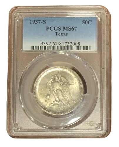 1937-S テキサス ハーフダラー 50セント PCGS MS67｜WORLD RESOURCE【KING店】