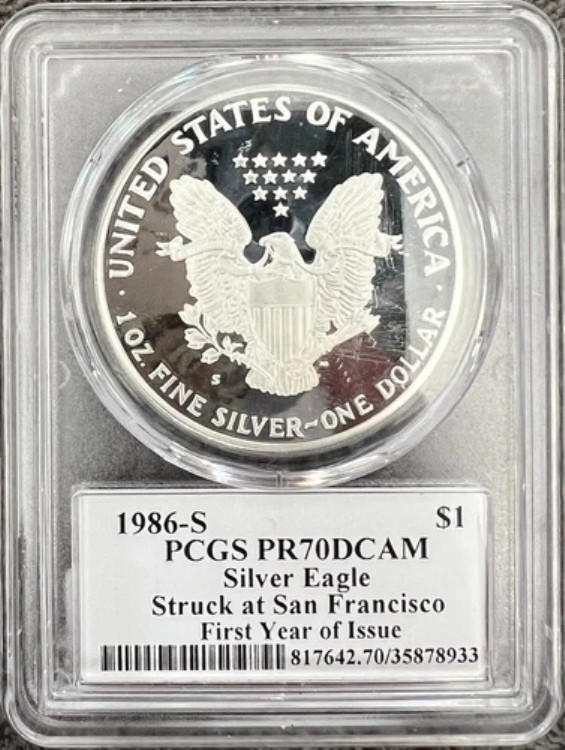 1986-S PCGS PR70DCAM シルバーイーグル｜WORLD RESOURCE【KING店】