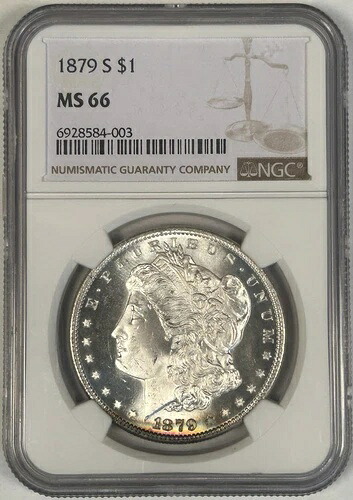 1879-S モーガン銀貨 1ドル硬貨 レインボートーン NGC STAR ? MS 66 PQ-Semi PL｜WORLD RESOURCE【KING店】