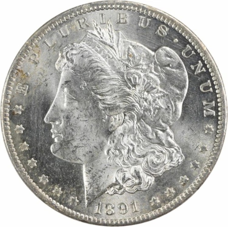 1891-CC モルガン銀貨 チョイス BU 未認定 #1148｜WORLD RESOURCE【KING店】 434,115円