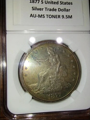 1877年Sトレードドル 希少！トナーターコイズイエロー AU/MS｜WORLD RESOURCE【KING店】 965,800円