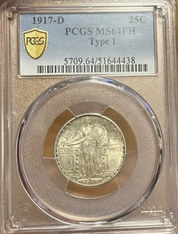 1917-D T1 PCGS MS64FH スタンディングリバティシルバークォーター｜WORLD RESOURCE【KING店】