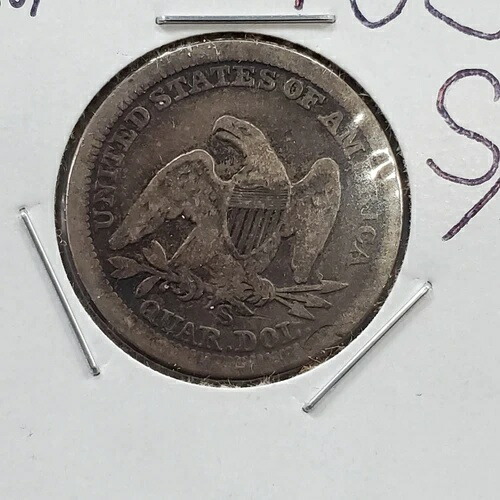 1856年 S 着席自由の女神像 25セント バラエティ ラージ/スモール ミントマーク FS-501 VG 非常に良い