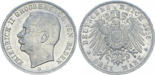 バーデン 3 マーク サンプル ミスストライク 1915 G アルミニウム 59732 437,085円