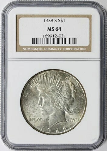 1928-S 1ドル平和ドル NGC MS64|WORLD RESOURCE【KING店】