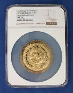 2018年 クック諸島 3オンス 銀メッキ 20ドル硬貨「アステカ暦」NGC MS70 COA付き｜WORLD RESOURCE【KING店】