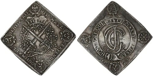 ザクセン・アルベルティーネ家紋章 ターラークリッペ 1693年 ヨハン・ゲオルク4世 1691-94年 SS+ 116498