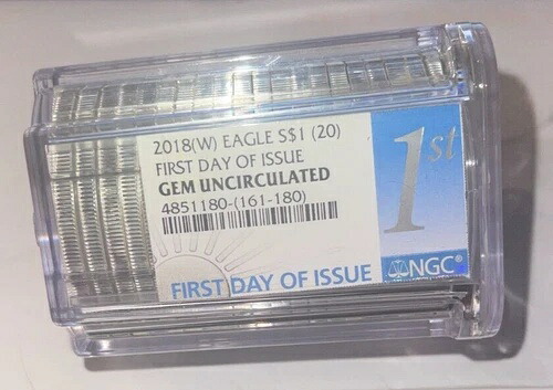 2018-W アメリカン シルバー イーグル ロール (20) - ミントマークなし - NGC - 発行初日｜WORLD RESOURCE【KING店】