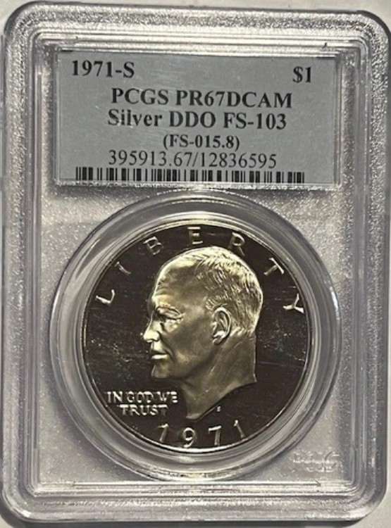 1971-S シルバー アイゼンハワー ドル ダブルダイ DDO FS-103 PCGS PR67DCAM|WORLD RESOURCE【KING店】