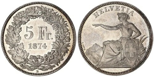 楽天市場】スイス 1 フラン 銀貨 未使用 1960年 外国 硬貨 コイン