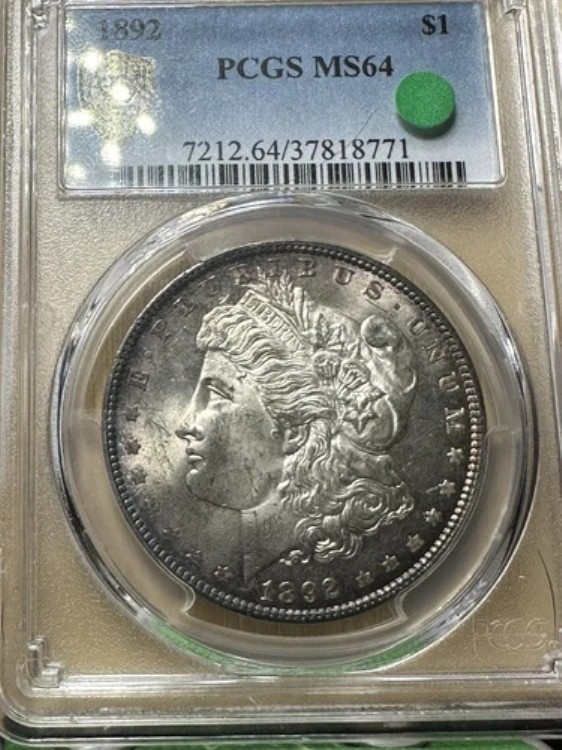 1892-P モルガン銀貨 PCGS MS64 美しい外観 美しい打痕 美しい色調｜WORLD RESOURCE【KING店】
