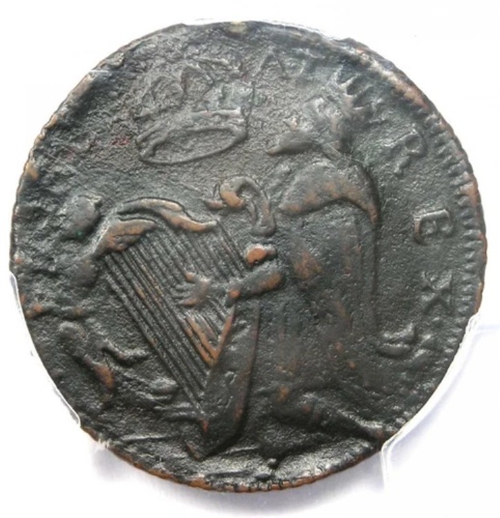1670 ニュージャージー州セントパトリック ハーフペニー コロニアル コイン 1/2P - PCGS VF 詳細!