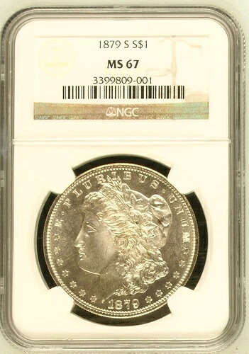 1879年 S モルガン銀貨 NGC MS-67