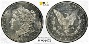 1883年 S モーガン銀貨 PCGS AU-58 LOOKS PL