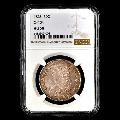 1823年 キャップ付き胸像ハーフドル ? NGC AU-58 ? 50セント銀貨 O-104 希少?信頼?｜WORLD RESOURCE【KING店】