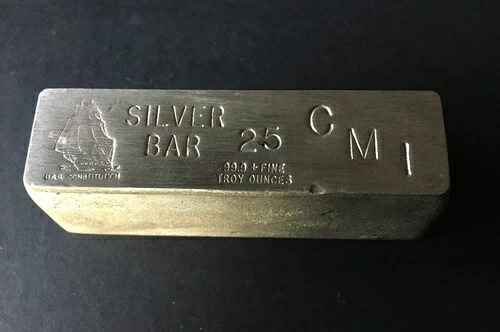 25オンス ヴィンテージ コンスティチューションミント社 CMI USS コンスティチューション鋳造 .999 シルバーバー｜WORLD RESOURCE【KING店】
