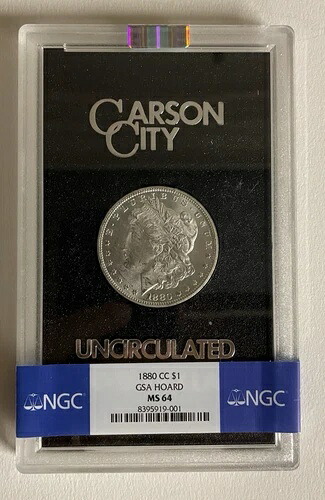 1ドル 1880-CC モルガン銀貨 GSA ホード MS 64 NGC、箱、COA｜WORLD RESOURCE【KING店】