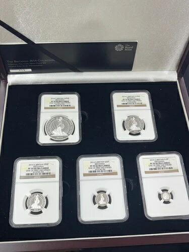 2014年 G.Britain 999 シルバー ブリタニア セット NGC PF70 最初に鋳造された550枚の1つ｜WORLD RESOURCE【KING店】