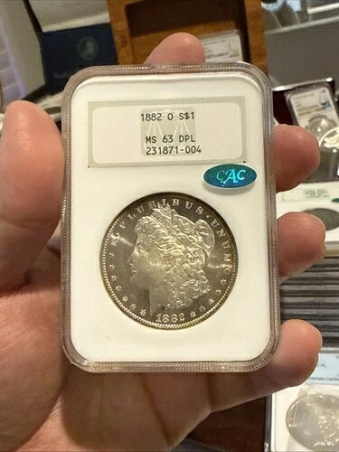 1882-O NGC CAC MS63DMPL モーガン シルバー ダラー PQ 素晴らしいカメオ ヴィンテージ スラブ!｜WORLD RESOURCE【KING店】