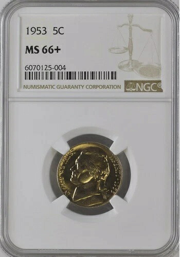 1953年 5C ジェファーソンニッケル NGC MS66+ 6070125-004|WORLD RESOURCE【KING店】