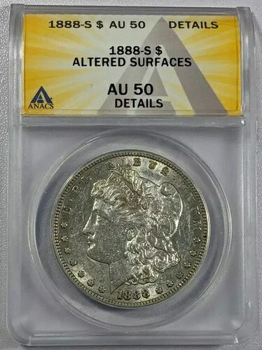1888年 S モルガン銀貨 ANACS AU-50 表面加工｜WORLD RESOURCE【KING店】