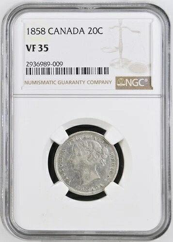 1858年カナダ20セント硬貨 20C - NGC VF 35 - 美しく希少｜WORLD RESOURCE【KING店】