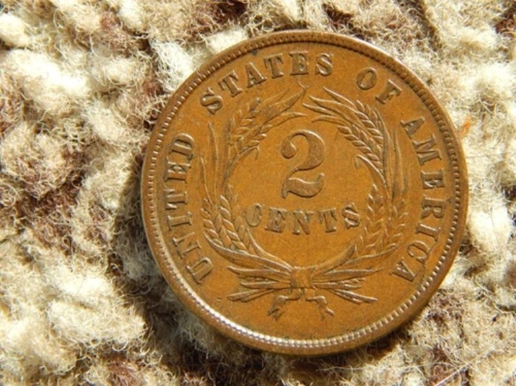 1864年米国2セント硬貨、大きなモットー、非常にきれいで損傷のないコイン|WORLD RESOURCE【KING店】
