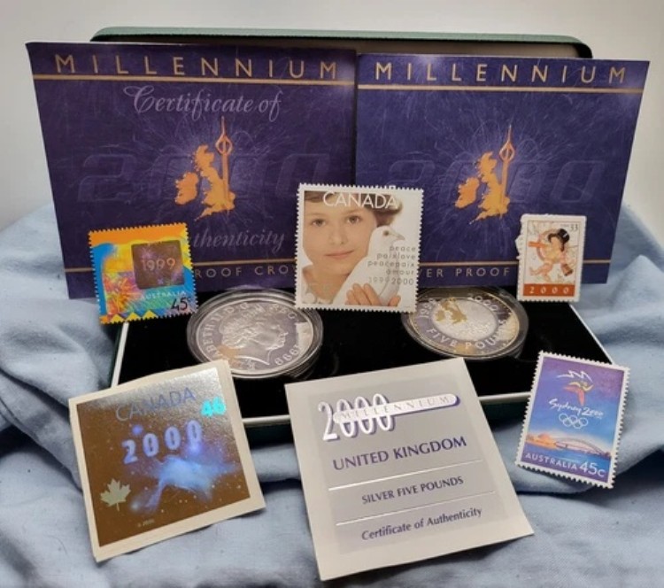 2000年 純金銀貨 ミレニアム ロイヤルミント クイーンスターリング 1999年製