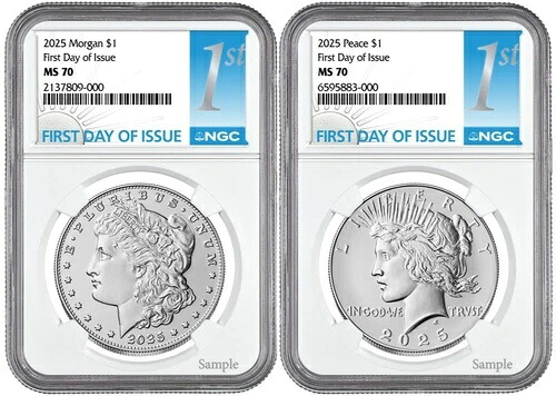 2025年 モルガン＆ピース シルバードル 1ドル NGC MS70 発行初日 #891｜WORLD RESOURCE【KING店】