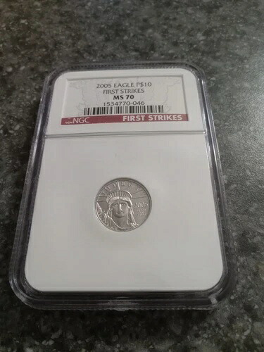 2005 年 $10 プラチナ イーグル 1/10 オンス MS70 ファースト ストライク NGC 優良日付 低価格!!｜WORLD RESOURCE【KING店】