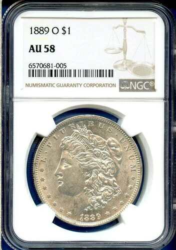 1889 O NGC AU58 モルガン銀貨 1ドル 米国造幣局 レアキー 1889-O AU-58 ホワイト｜WORLD RESOURCE【KING店】