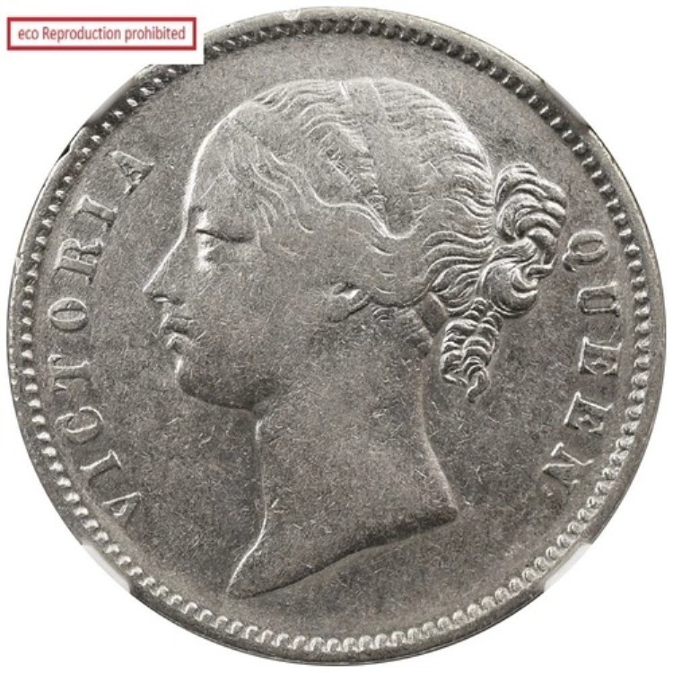 インド 1840年(B&C) ビクトリアルピー銀貨 NGC VF 詳細