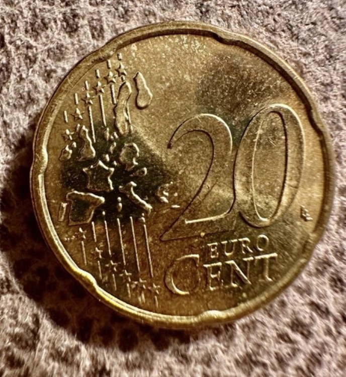 楽天市場】20 ユーロ セント硬貨 2002 イタリア、非常に珍しい 2 色の