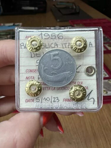 共和国イタリア5リーブルドルフィン1956レア未開封BB / Spl Subalpina